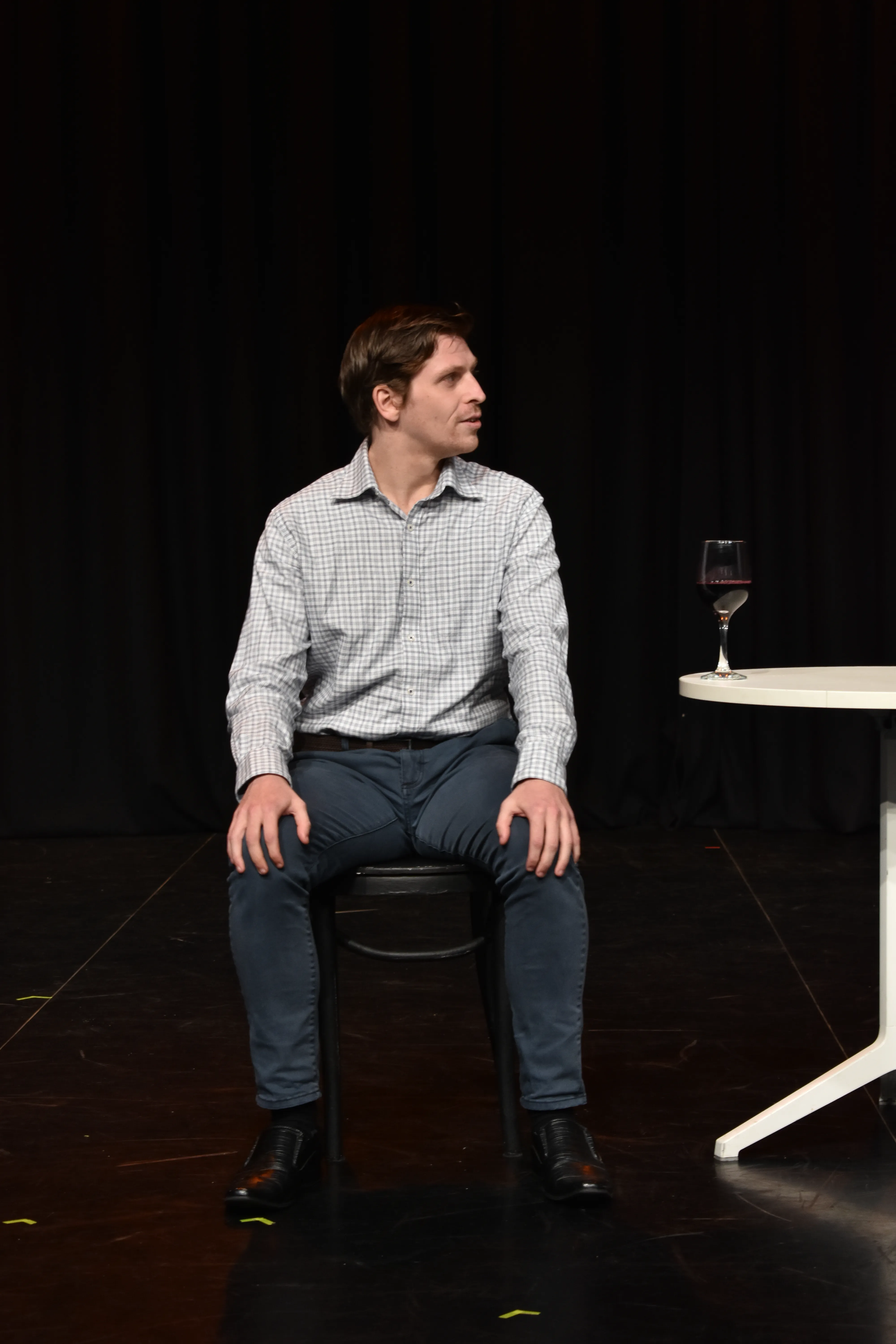 Production photograph from Café Table (3 Conversations) (2022)