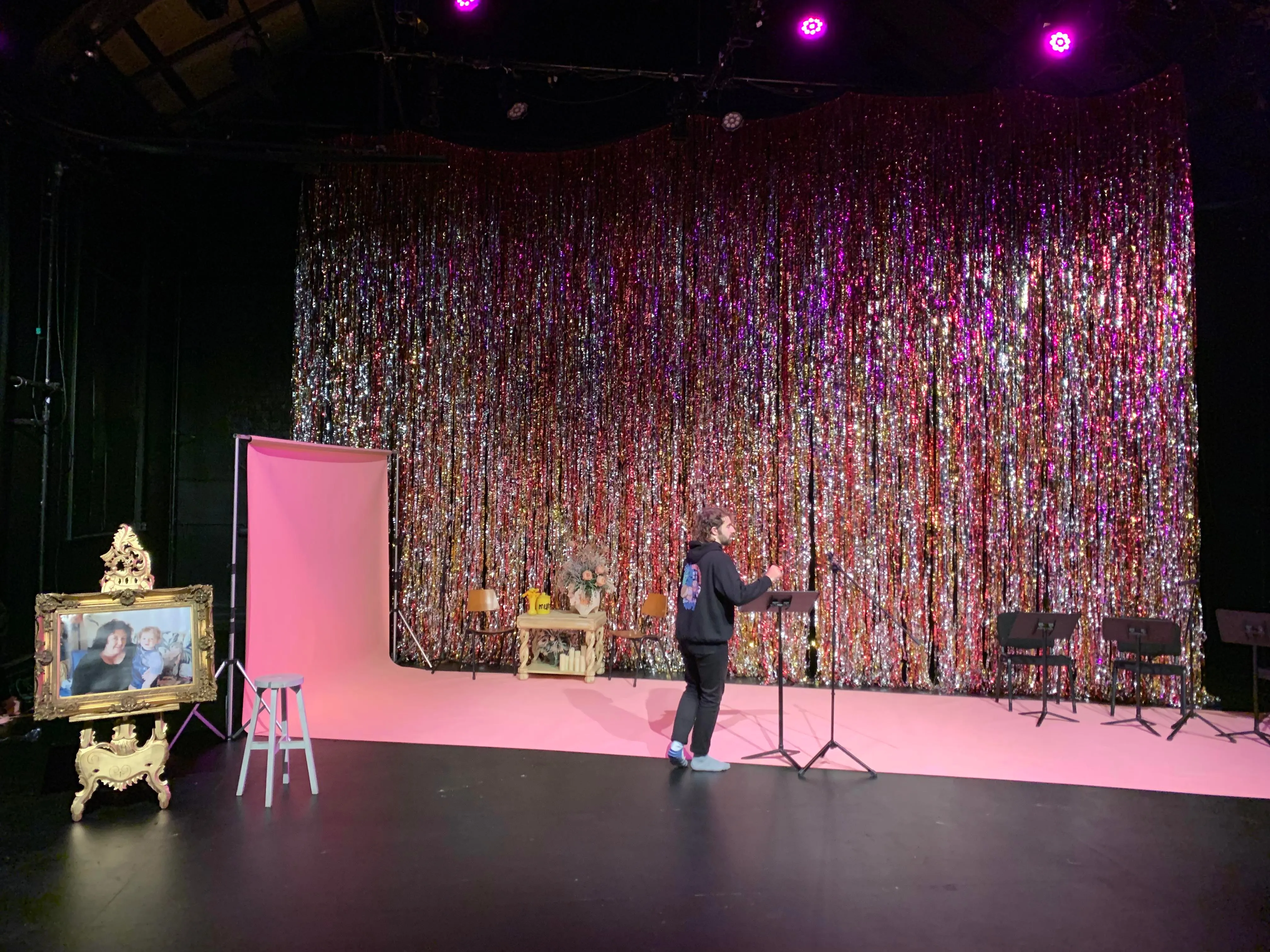 Production photograph from My Mum Died & I Wanna Sing About It (2022)