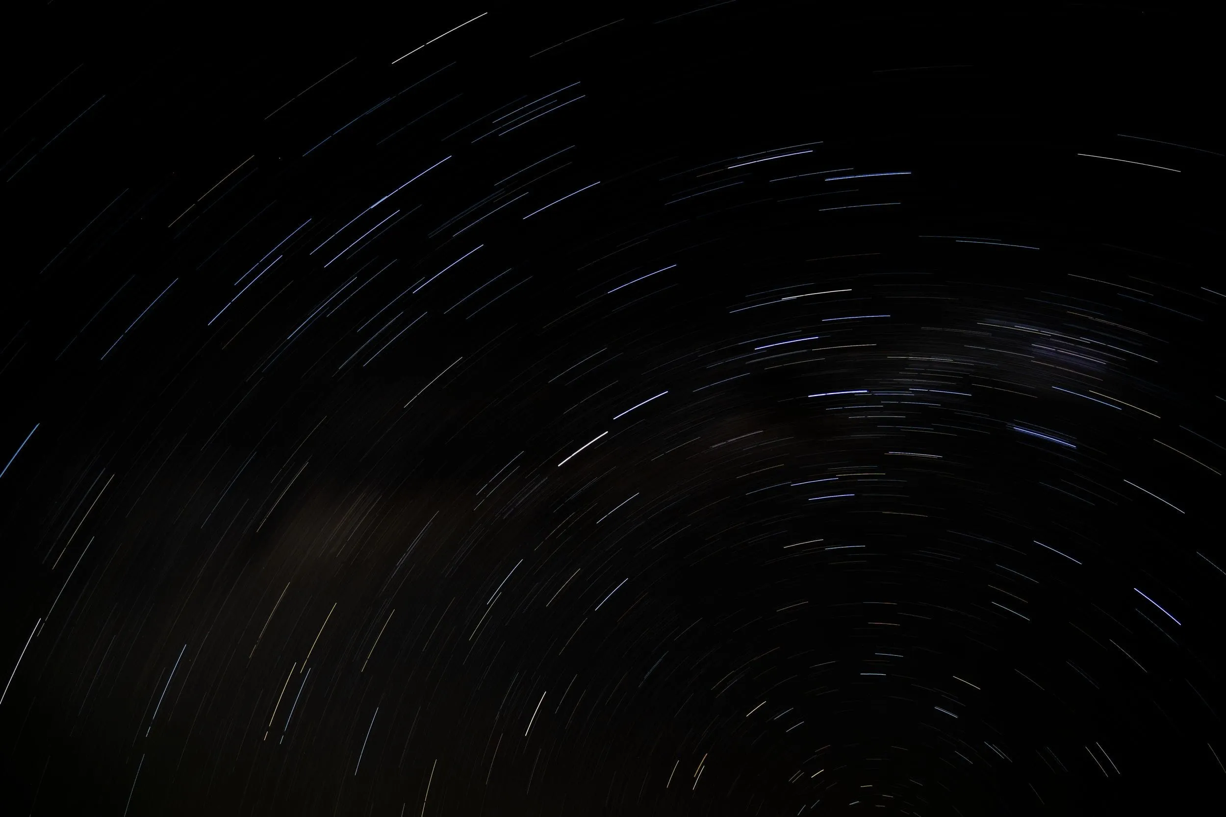 Star trails circling in the night sky